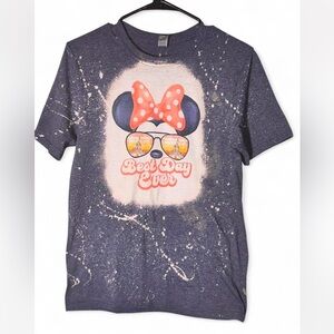 Gildan Navy Tee with Red and White Graphic